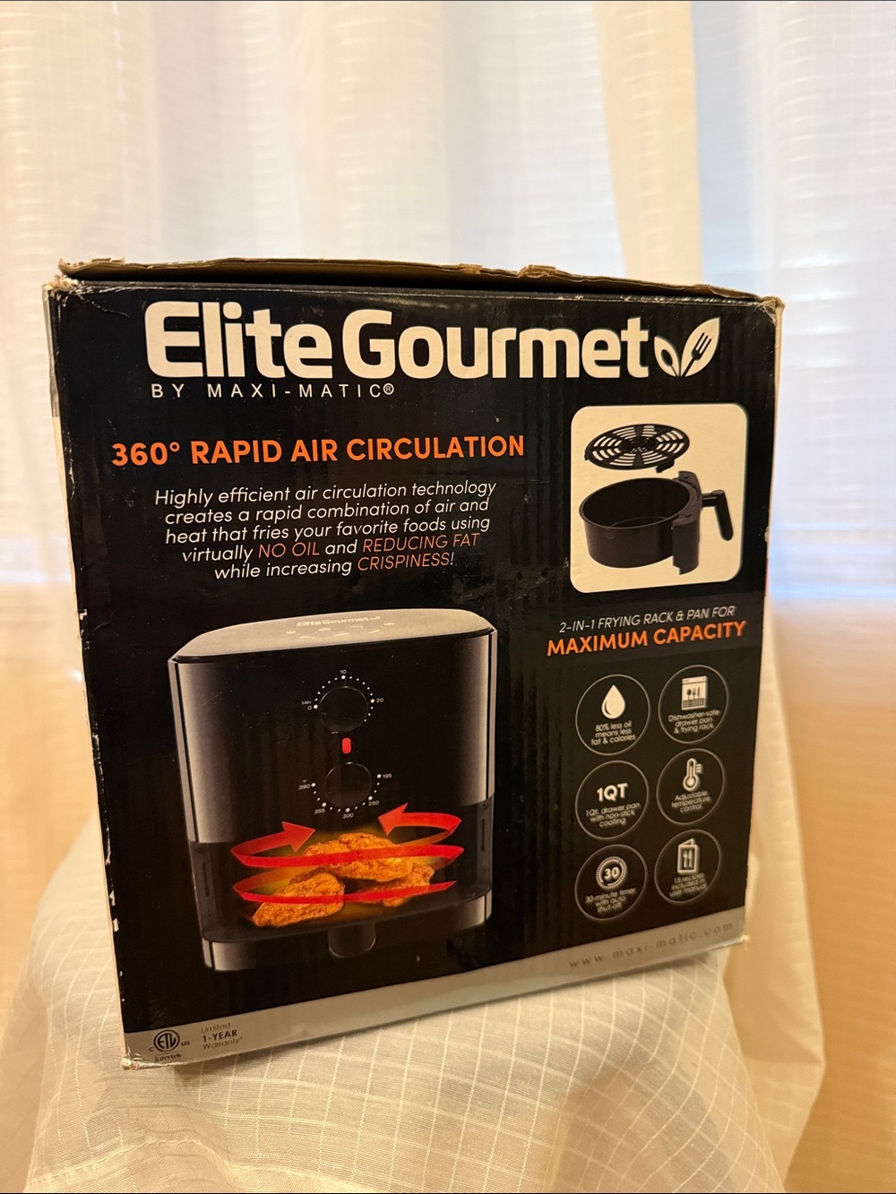 Black Personal 1 Qt Air Fryer - Picture 6 of 8